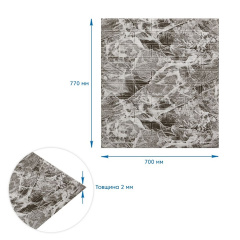 Панель стінова 3D 700х770х2мм (061-2) мармур чорний (D) Sticker Wall SW-00001912 Луцьк