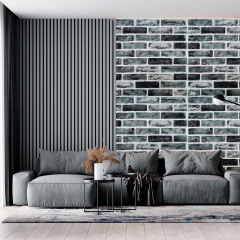Самоклеюча декоративна 3D панель цегла 3D Loft сіро-синій клінкер 700x700x5 мм (413) Суми