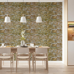 Декоративная ПВХ панель под кирпич Sticker Wall 960*480*4мм (D) SW-00001839 Коричнево-серая Ахтырка