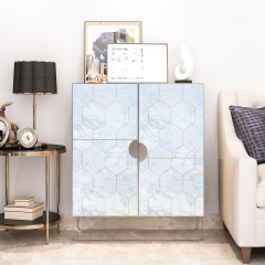 Самоклеюча плівка Sticker Wall SW-00001214 Малахітовий мармур золоті стільники 0,45х10м Петрове