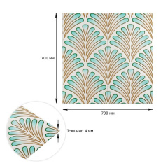 Панель стеновая 3D 700х770х4мм коричнево-зеленый узор (D) Sticker Wall SW-00001988 Винница