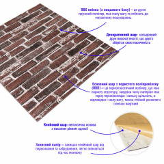 Самоклеящаяся 3D панель Sticker Wall SW-00001164 Под красный кирпич 700х770х3 мм Ивано-Франковск