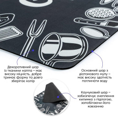 Вологопоглинаючий килимок Sticker Wall 50*80CM*3MM (D) SW-00001888 Сірий Житомир