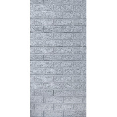 Самоклеющаяся 3D панель Sticker Wall SW-00001445 Под серебряный кирпич в рулоне 3080x700x3мм Тернополь