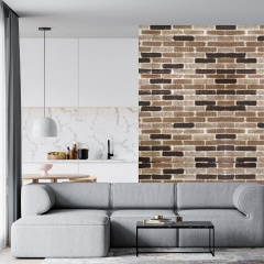 Самоклеюча декоративна 3D панель під катеринославську цеглу 3D Loft коричнева 700x770x3 мм (346-3) Хмельницький
