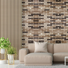 Самоклеюча декоративна 3D панель під катеринославську цеглу 3D Loft коричнева 700x770x3 мм (346-3) Хмельницький
