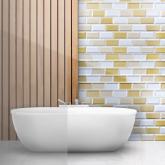 Декоративная ПВХ панель бело-бежевый клинкерный кирпич Sticker Wall SW-00001430 960х480х4мм Хуст