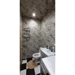 Самоклеющаяся декоративная 3D панель 3D Loft Под кирпич черный мрамор в рулоне 3080x700x3мм Буча