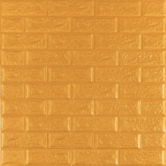 3D панель самоклеющаяся кирпич Золото 700x770x5мм (011-5) Sticker Wall SW-00000147 Буча