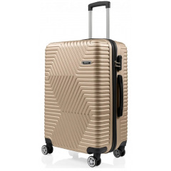 Пластиковый чемодан на колесах GD Polo 45L Бежевый Первомайск
