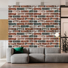 Самоклеюча декоративна 3D панель цегла 3D Loft коричневий клінкер 700x700x5мм (414) Запоріжжя
