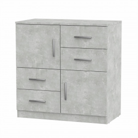 Комод-2+4 Компаніт дсп сірого кольору ательє-бетон