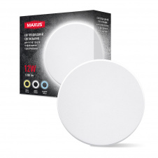 Светильник светодиодный накладной Maxus MWL 12W 3CCT IP65 WH Circle Белый (1796)