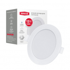 Світлодіодний врізний світильник Maxus 1-RDL-1241-IP RDL 12W 4100K IP44 Білий (1772)