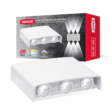Светильник светодиодный накладной Maxus MWL 6W 3CCT IP65 WH Square Белый (1807)