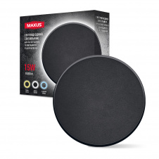 Светильник светодиодный накладной Maxus MWL 15W 3CCT IP65 BL Circle Черный (1801)