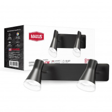 Спот светильник на 2 лампы Maxus MSL-02W 2x4W 4100K Черный (1295)