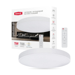 Светильник светодиодный настенно-потолочный Maxus Functional Ceiling light 75 W 3CCT Белый (1822) Никополь