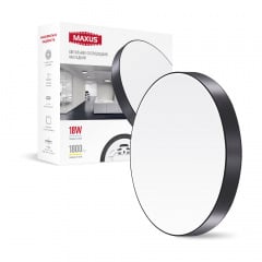 Светильник светодиодный накладной Maxus 1-MSP-1841-SLB SP Ceiling 18W 4100K Circle Slim Черный (1776) Золотоноша