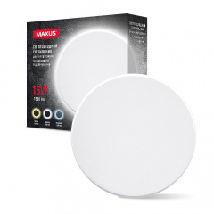 Світильник світлодіодний накладний Maxus MWL 15W 3CCT IP65 WH Circle Білий (1798) Обухів