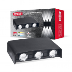 Светильник светодиодный накладной Maxus MWL 6W 3CCT IP65 BL Square Черный (1804) Долина