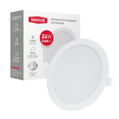 Світлодіодний врізний світильник Maxus 1-RDL-2441-IP RDL 24W 4100K IP44 Білий (1774) Бровари