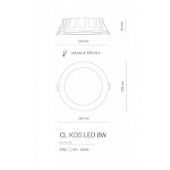 Точечный светильник CL KOS LED 8W 3000K IP44 Nowodvorski 8782 Прилуки