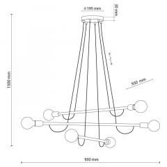 Люстра TK Lighting Helix Коричневий Чорний (TK4950) Обухів