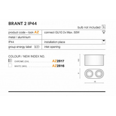 Точковий світильник AZzardo BRANT 2 IP44 AZ2816 Васильків