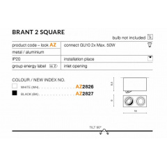 Точечный светильник AZzardo BRANT 2 SQUARE AZ2827 Ужгород