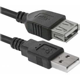 Кабель Defender USB02-17 USB2.0 AM-AF 5 м Черный (87454) (6358277)