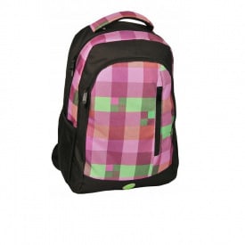 Городской рюкзак в клетку PASO 12-A060 20L Розовый с черный
