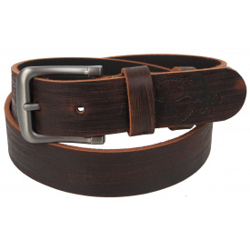 Ремень мужской винтажный кожаный Skipper 1503-38 3.8 см Коричневый