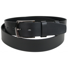 Чоловічий довгий шкіряний ремінь батал для джинс Skipper 155-170 см Чорний