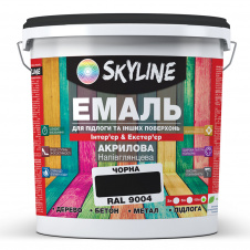 Эмаль для пола и других поверхностей акриловая SkyLine Черный RAL 9004 10 л