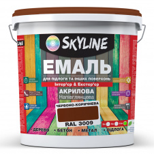 Эмаль для пола и других поверхностей акриловая SkyLine Красно-коричневая RAL 3009 10 л