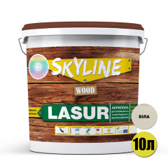Лазурь декоративно-защитная для обработки дерева SkyLine LASUR Wood Белая 10л Хмельницкий