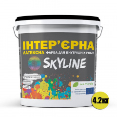 Краска интерьерная латексная для стен потолков дверей SkyLine 4200 г Белый Фастів