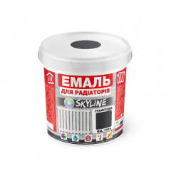 Емаль Для Радіаторів акрилова термостійка глянсова SkyLine 0.4 л Графітова RAL 7024 Львів