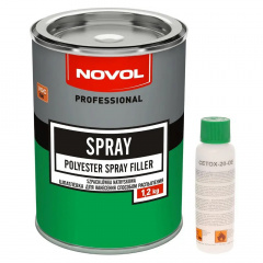 Шпаклевка жидкая Novol SPRAY 1.2 кг + Затвердитель 50 мл Київ