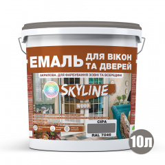 Эмаль акриловая Для Окон и Дверей SkyLine Wood Серая RAL 7046 10 л Київ