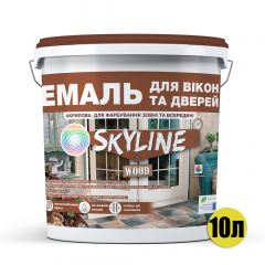 Эмаль акриловая для окон и дверей водорастворимая SkyLine Wood 10 л Белый Черкассы