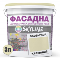 Краска Акрил-латексная Фасадная Skyline 0507-B20G Кремовый 3л Изюм