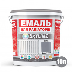 Емаль Для Радіаторів акрилова термостійка глянсова SkyLine 10 л Сіра RAL 7046 Доманівка