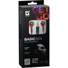 Навушники Defender Basic-604 Black-Red (63605) (6239436) Бровари