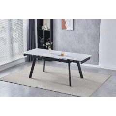 Стіл OSLO CERAMIC 120(180)*80 білий глянець/чорний каркас Ізмаїл