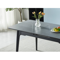 Стіл BERLIN CERAMIC 140(180)*80 сірий мат/чорний каркас Михайлівка
