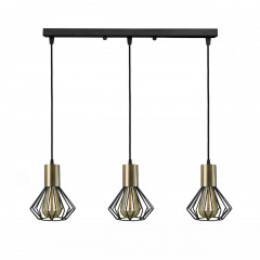 Светильник лофт MSK Electric Diadem подвесной на планке с бронзовым патроном NL 2215-3 BK+BN Софиевская Борщаговка