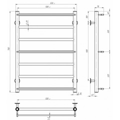 Рушникосушарка електрична Ladder П7 500х700 Deffi Білий EF16 (C.LK.70.50.7.E.W.L.5) Новомосковськ