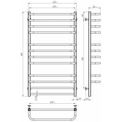 Рушникосушарка електрична Lux П12 600х1100 Deffi Хром JD04 (A.LU.110.60.12.E.C.R.2) Полтава